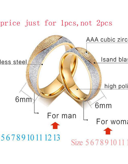 Load image into Gallery viewer, Vnox couple engagement ring for women men sand blasted
