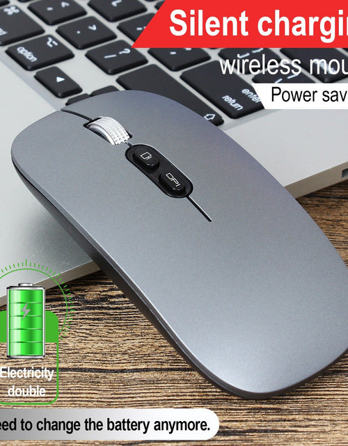 Load image into Gallery viewer, Rechargeable wireless mouse with 2.4G mute and one click return to desktop office mouse with built-in lithium battery
