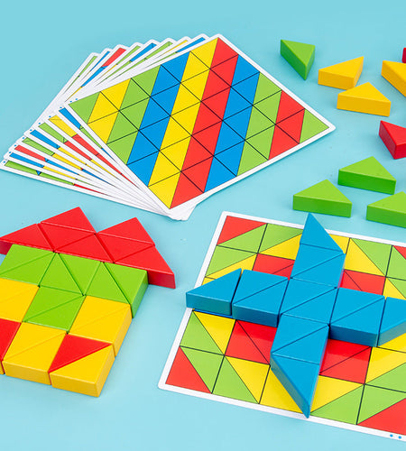 Children's puzzle, parent-child interaction, focus training, creative intelligence, triangle puzzle, building blocks, logical thinking toys