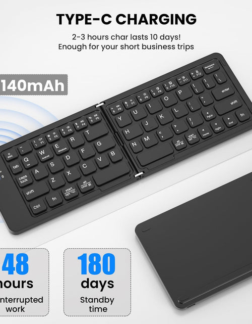 Load image into Gallery viewer, Ultra slim folding portable charging dual-mode Bluetooth keyboard with one click connection

