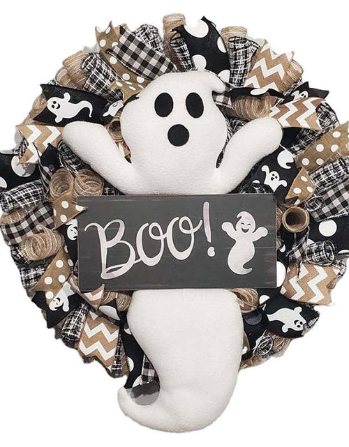 Load image into Gallery viewer, Halloween Ghost Wreath Cute Boo Ghost Wreath Day Door And Window Scene Decoration Props
