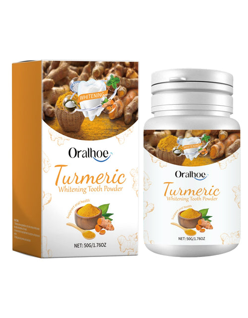Load image into Gallery viewer, Oralhoe White Turmeric Tooth Cleaning Powder Yellow Teeth Stains Odor Mouth Cleaning Care Clean Smile Tooth Cleaning Powder
