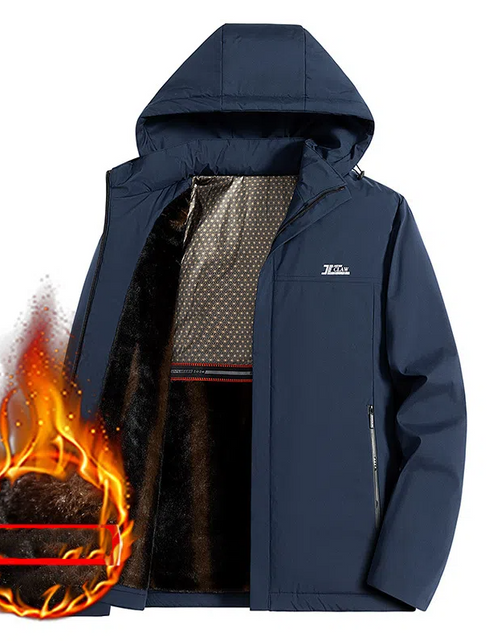 Load image into Gallery viewer, Men's mink fur autumn and winter middle-aged and elderly dad outfit with thick fleece, middle-aged casual business cotton jacket

