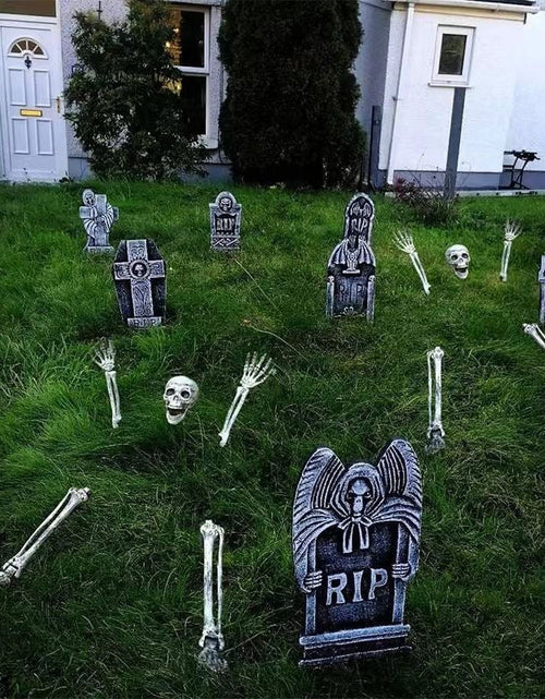 Load image into Gallery viewer, Halloween Skeleton Stakes: Realistic Skull, Head, Hands/Arms – For Party, Home, Garden, Lawn
