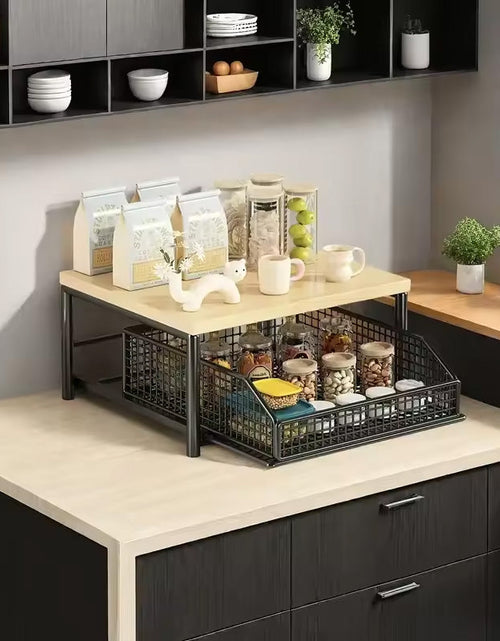 Load image into Gallery viewer, Modern Kitchen Microwave Shelf – Space-Saving Countertop Storage for Appliances, Elegant Design
