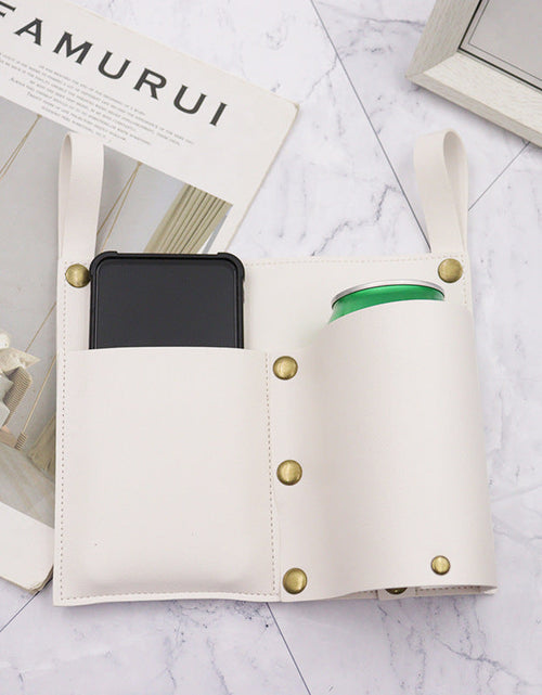 Load image into Gallery viewer, Camping chair leather storage bag mobile phone beer beverage storage bag outdoor chair side bag miscellaneous storage
