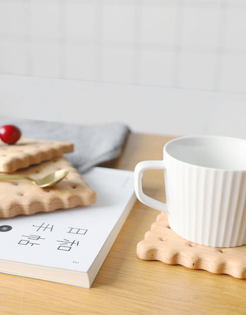 Load image into Gallery viewer, Beech Biscuit Coaster Solid Wood Tea Coaster Mug Coffee Coaster Cup Holder Creative Gift
