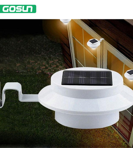 3 leds light sensor control Solar Powered Fence Gutter Solar Lights, Outdoor Security Solar Lamps