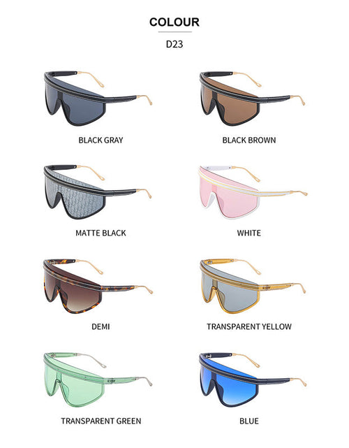 Load image into Gallery viewer, Personalized Large Frame One-Piece Lens Sunscreen Sunglasses For Women High Sense Windproof Ins Sunglasses
