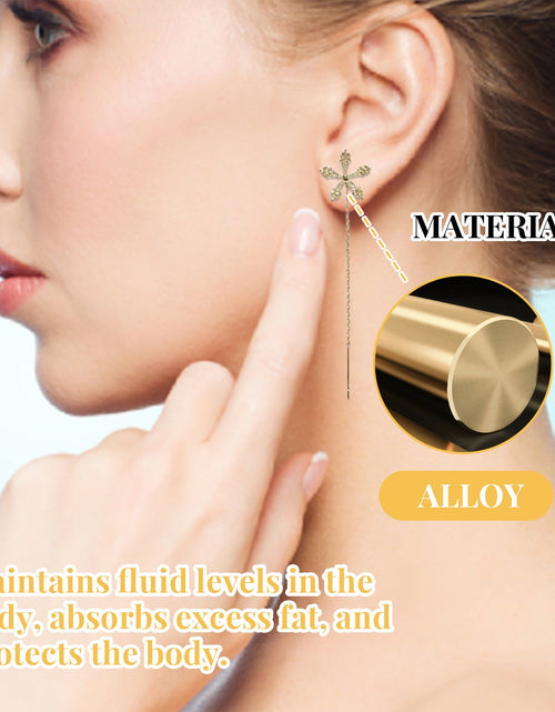 Load image into Gallery viewer, Sweet Crystal Flower Long Earrings, Ear Acupoint Earrings Niche Fashion Small Fresh And Cute Earrings
