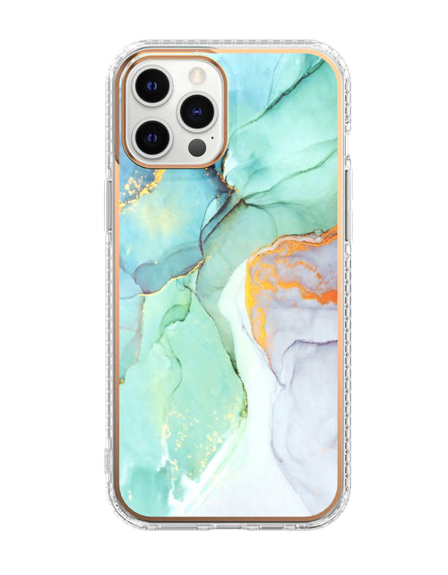 Load image into Gallery viewer, Mosaic Marble Pattern Floral Transparent Phone Case
