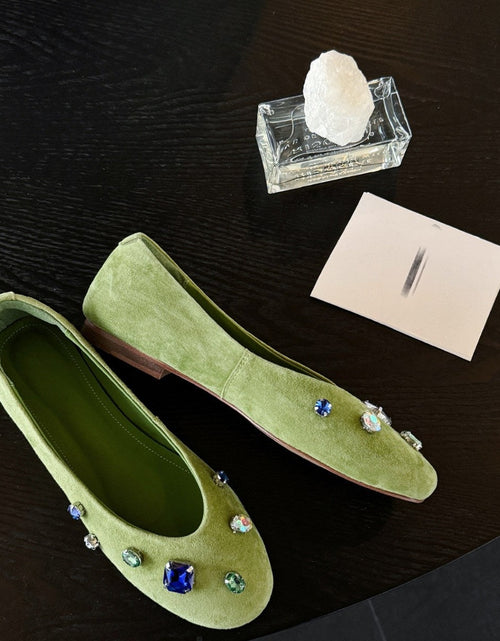Load image into Gallery viewer, Women's French Rhinestone Gem Slip-On Loafers
