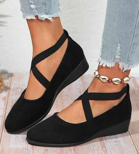 Elastic Band Platform Wedge Pumps – 6 Colors EU 35–43
