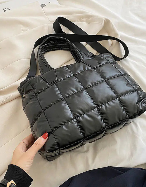 Load image into Gallery viewer, Fashionable Plaid Stitching Shoulder Bag

