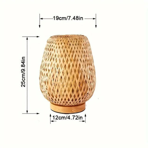 Load image into Gallery viewer, Retro Japanese Style Lamp Bamboo Woven Desk Lamp Handmade Rattan LED Desk Lamp Wooden House Decoration Light

