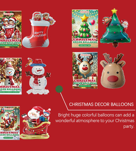 Christmas Balloons Balloon Standing Santa Claus Reindeer Christmas Tree Event Atmosphere Arrangement