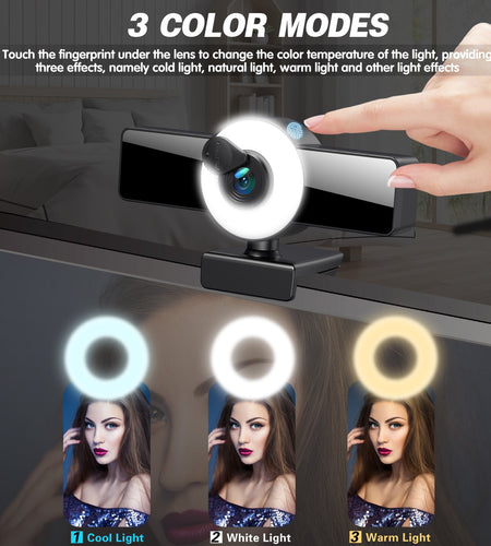 4k beauty autofocus 1080p computer camera high-definition audio USB live streaming webcam2k fill light