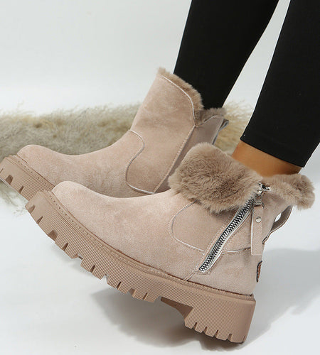 Women’s Plush Snow Boots – Warm Waterproof Winter Boots (Plus Size)