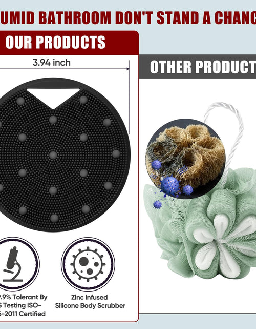 Load image into Gallery viewer, Canroom Silicone Body Scrubber Anti Zinc Infused Exfoliating Black
