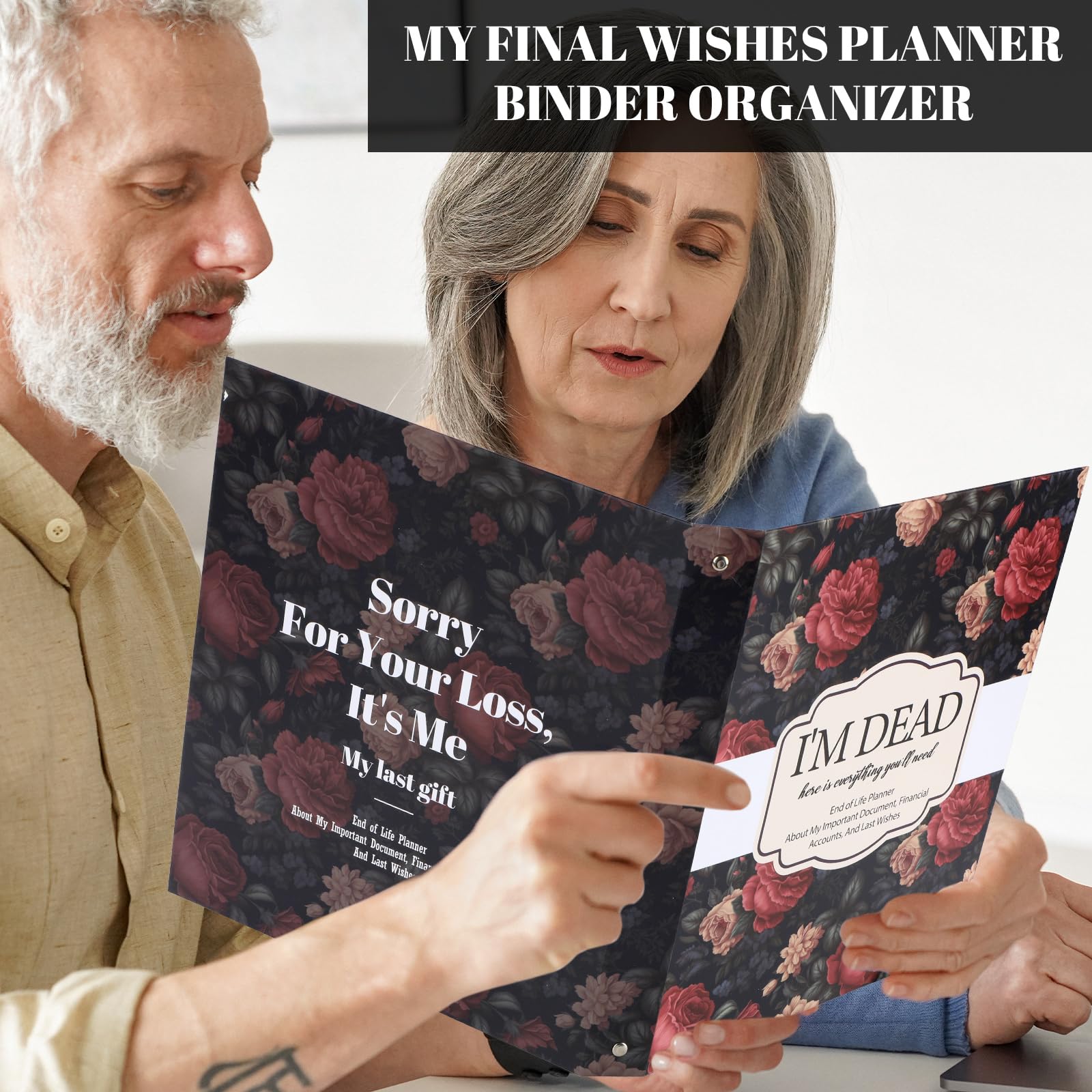 gisgfim I'm Dead Now What End of Life Planner Organizer Binder 8.5x11 Flower