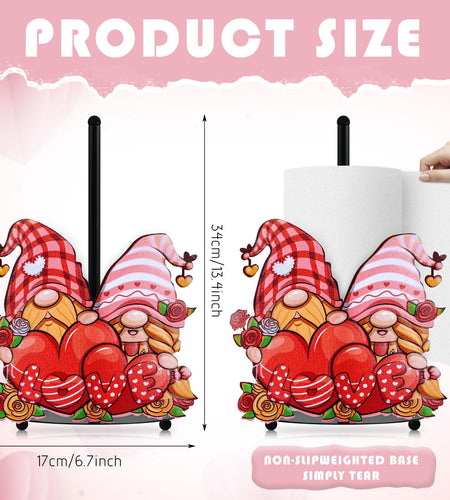 YLOLUL Valentine's Day Metal Paper Towel Holder Large Countertop Stand