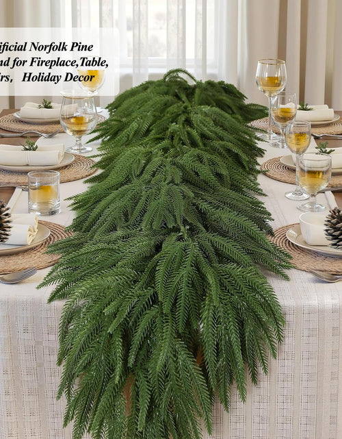 Load image into Gallery viewer, KYGDS Christmas Norfolk Pine Garland 6FT Real Touch Artificial Greenery Green
