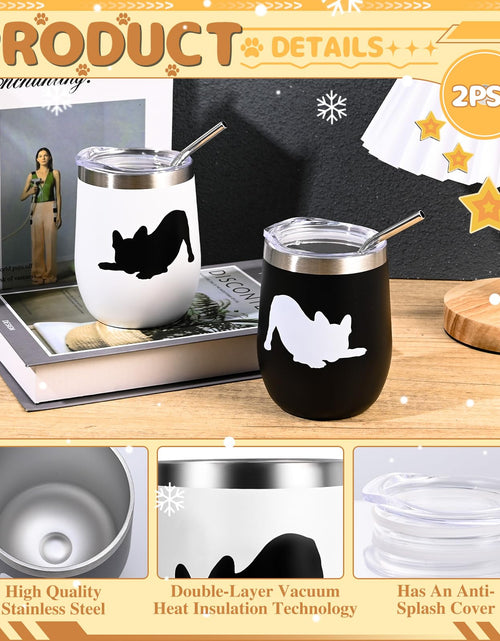 Load image into Gallery viewer, Yoiemivy French Bulldog Insulated Wine Tumbler Set 2, 12oz, Christmas Gift
