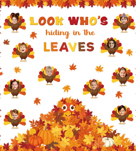 Containlol Fall Thanksgiving Bulletin Board Set Colorful Small 12.6x10.2in