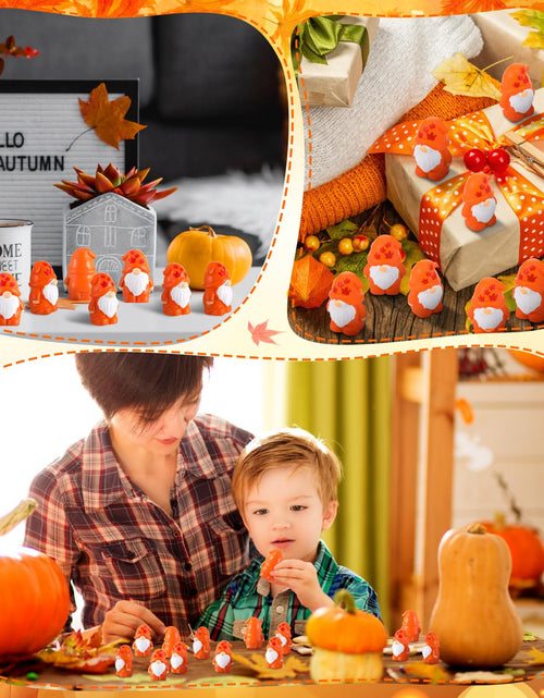 Load image into Gallery viewer, Yaomiao 50 Pcs Fall Thanksgiving Mini Resin Gnomes Orange Table Decor
