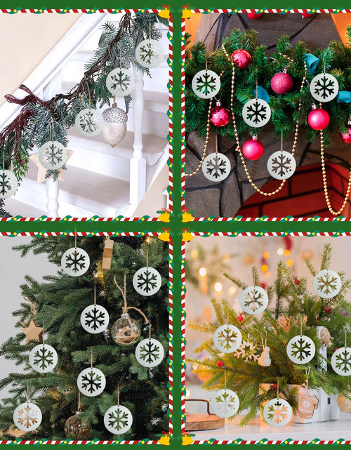 Load image into Gallery viewer, Shimeyao 12 Pcs Christmas Metal Snowflake Ornaments Hollow Disc Grey
