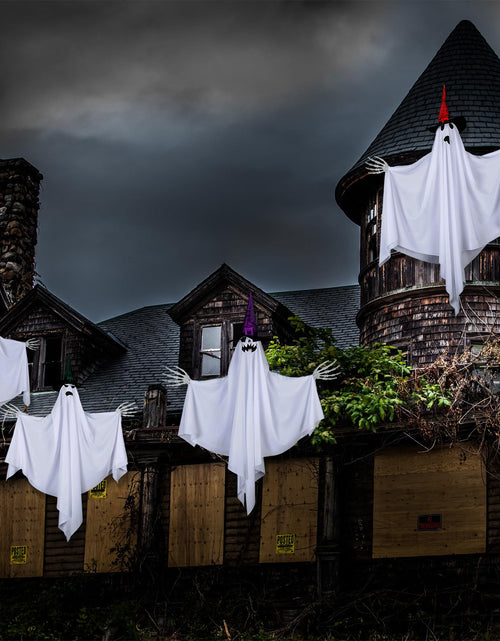 Load image into Gallery viewer, Threan 4-Piece Hanging Ghost Decorations 28-35" White Halloween Decor
