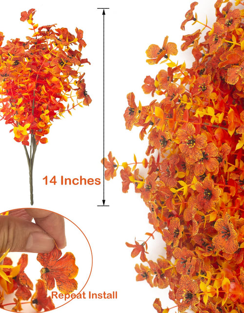 Load image into Gallery viewer, Grunyia 16 Bundles Artificial Fall Flowers Orange 16in UV Resistant Plastic
