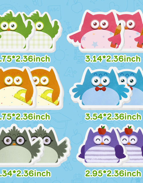 Load image into Gallery viewer, HoiSumma 12 Pcs Owl Sticky Notes Self-Adhesive Memo Pads 360 Sheets
