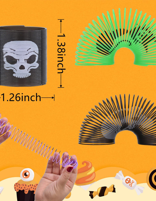 Load image into Gallery viewer, Menzcci Halloween Mini Coil Springs Toys 24 Pcs Plastic Halloween Slinky A24
