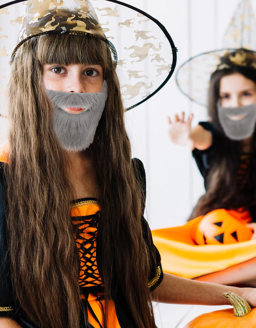 Load image into Gallery viewer, Lusofie Grey Fake Beard Elastic Realistic Costume Facial Hair for Role Play
