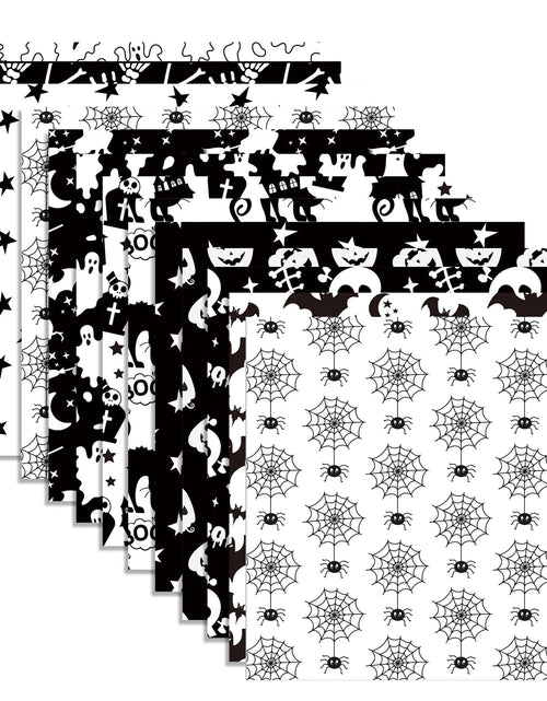 Load image into Gallery viewer, Halloween Scrapbook Paper 24 Sheets 11.8x11.8 Black &amp; White Double-Sided
