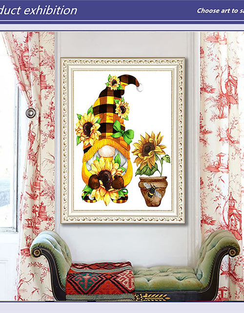 Load image into Gallery viewer, AllWenTo 5D Diamond Painting Kit Sunflower Anime Gnome 12x16 Inch

