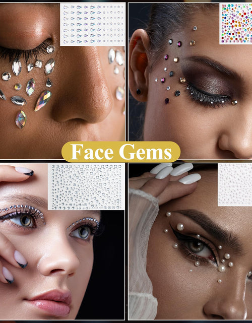 Load image into Gallery viewer, Mity Rain Face Glitter Gems Stickers 10 Sheets Star Freckles Single Pattern

