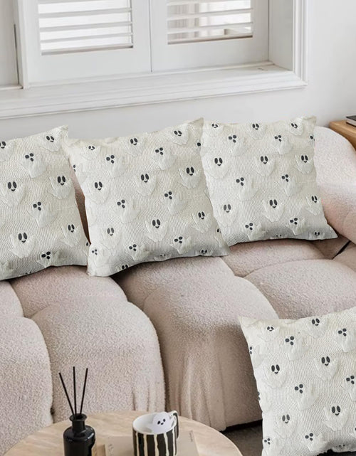 Load image into Gallery viewer, LUOLILI Halloween Pillow Covers 18x18 White Ghost Set of 2 Plush Polyester
