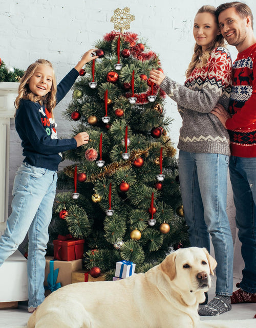 Load image into Gallery viewer, Duraaamo 24 Sets Christmas Polar Themed Silver Bell Ornaments Bulk
