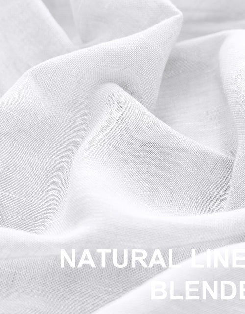 Load image into Gallery viewer, Turquoize Linen Sheer Rod Pocket Curtains 52x63in Set of 2 Pure White
