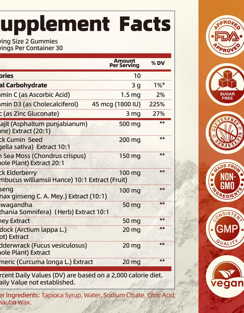 Load image into Gallery viewer, B BEWORTHS Shilajit Gummies with Ashwagandha &amp; Herbs 60 Count
