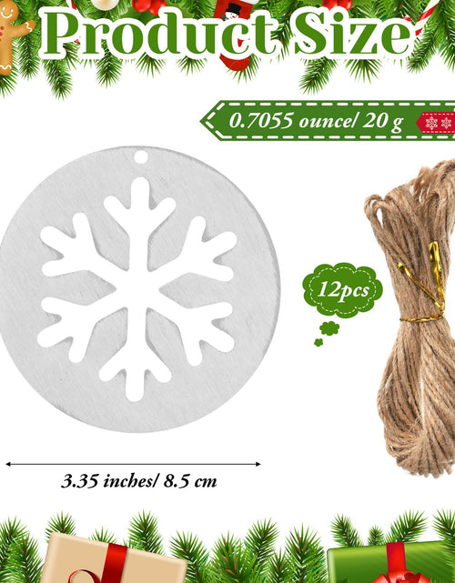 Load image into Gallery viewer, Shimeyao 12 Pcs Christmas Metal Snowflake Ornaments Hollow Disc Grey
