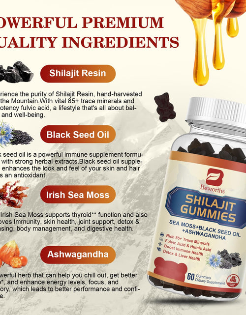 Load image into Gallery viewer, B BEWORTHS Shilajit Gummies with Ashwagandha &amp; Herbs 60 Count
