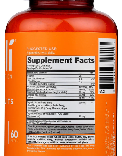 Load image into Gallery viewer, BestBy05/26 Goli Nutrition Superfruits Gummies Mixed Fruit 60 Count
