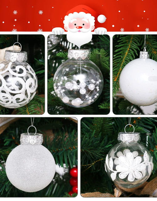 Load image into Gallery viewer, SUPREME XMAS Clear Christmas Ornaments 60mm 30ct Shatterproof White
