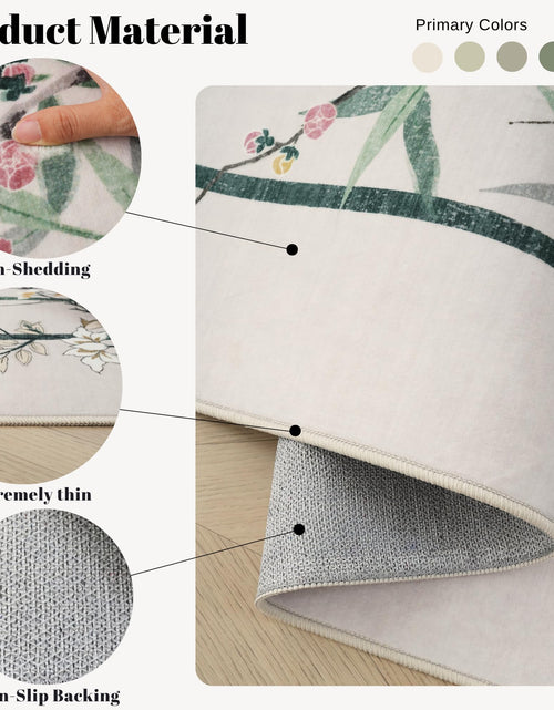 Load image into Gallery viewer, Vowkten 5x7 Chinoiserie Floral Vintage Washable Rug Non Slip Beige
