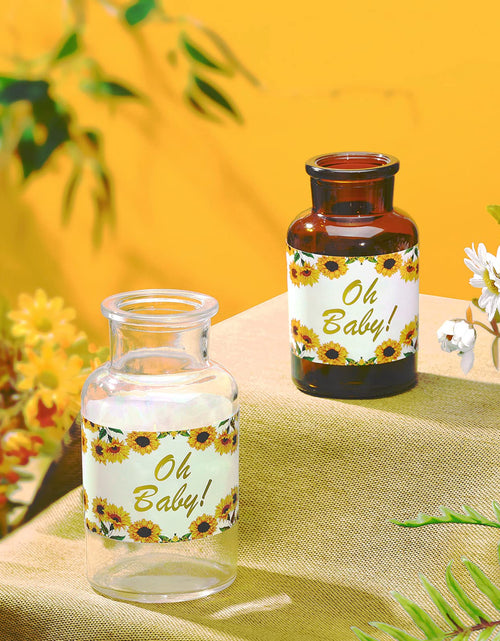 Load image into Gallery viewer, Outus 40pcs Sunflower Baby Shower Water Bottle Labels Floral Waterproof
