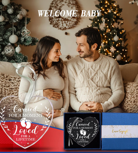 Vorruil Expecting Baby Pregnancy Announcement Heart Glass Ornament 1 Pc
