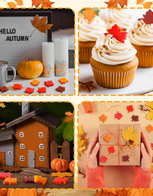 Load image into Gallery viewer, Soulchen 100 Pcs Mini Resin Maple Leaf Figurines Fall Yellow Orange Red
